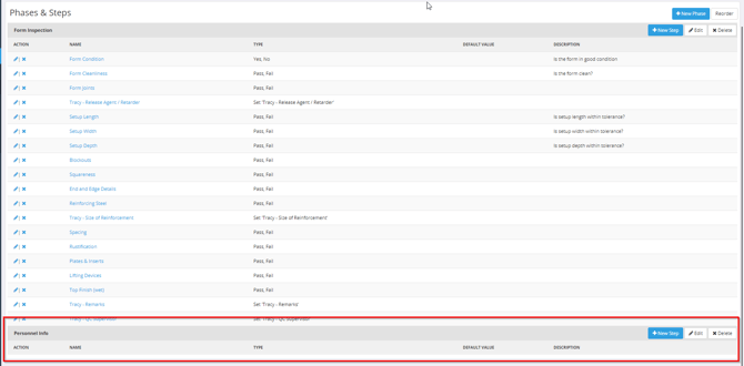 101-15_Prepour Checklist_New Empty Phase