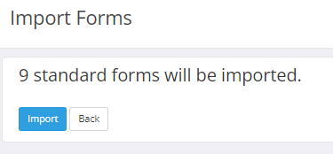 Form Import Confirmation Count