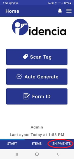 Shipments Tab