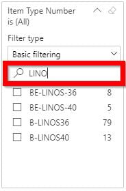 filter options